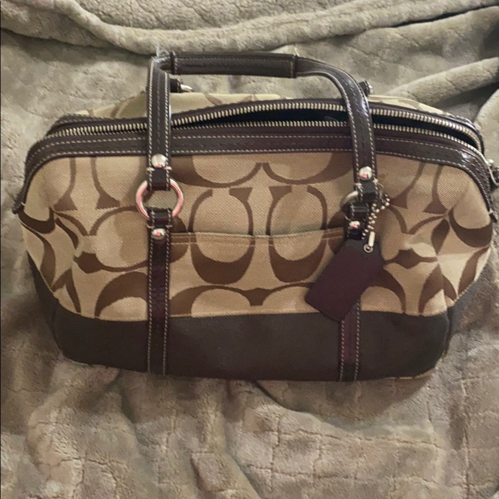 Coach Brown Canvas Shoulder Bag